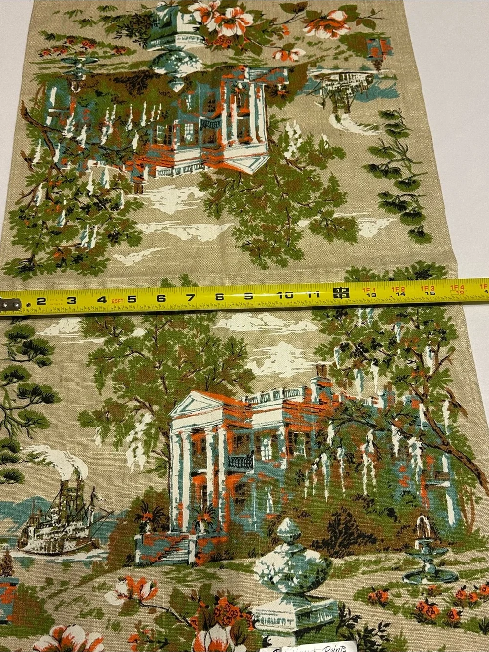 Vintage All Pure Linen Decorative  southern plantation hand towel